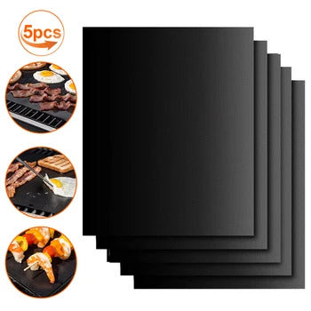 Lot de 5 Tapis de cuisson pour BBQ