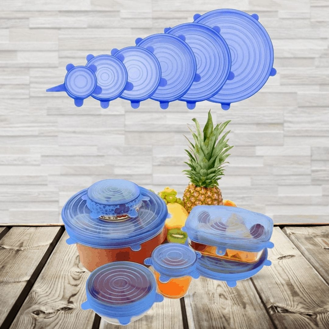 Couvercles en silicone extensibles réutilisables, lot de 6